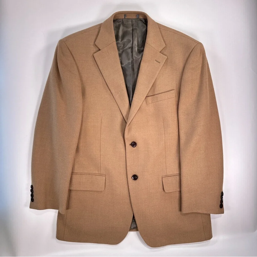 Oscar De La Renta Men’s 100% Wool Sport Coat Camel 43R